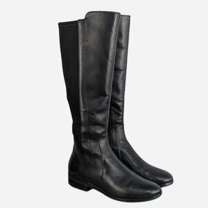 Cole Haan Noelle Black Leather Stretch Knee High Boot Size 7